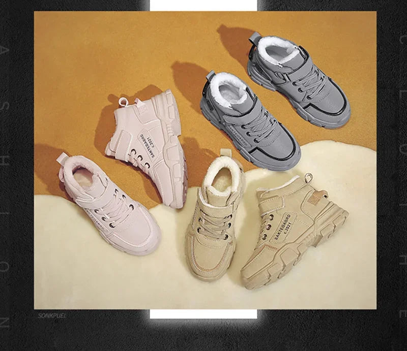 Shoes for Children's Boys, Girls for Winter Thick Warm Non-slip